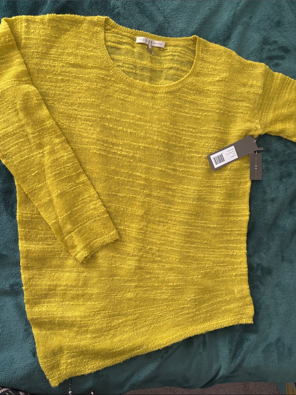 🔥🔥🔥NWT Halston Heritage Chartreuse Yellow Crewneck Woll Blend Sweater